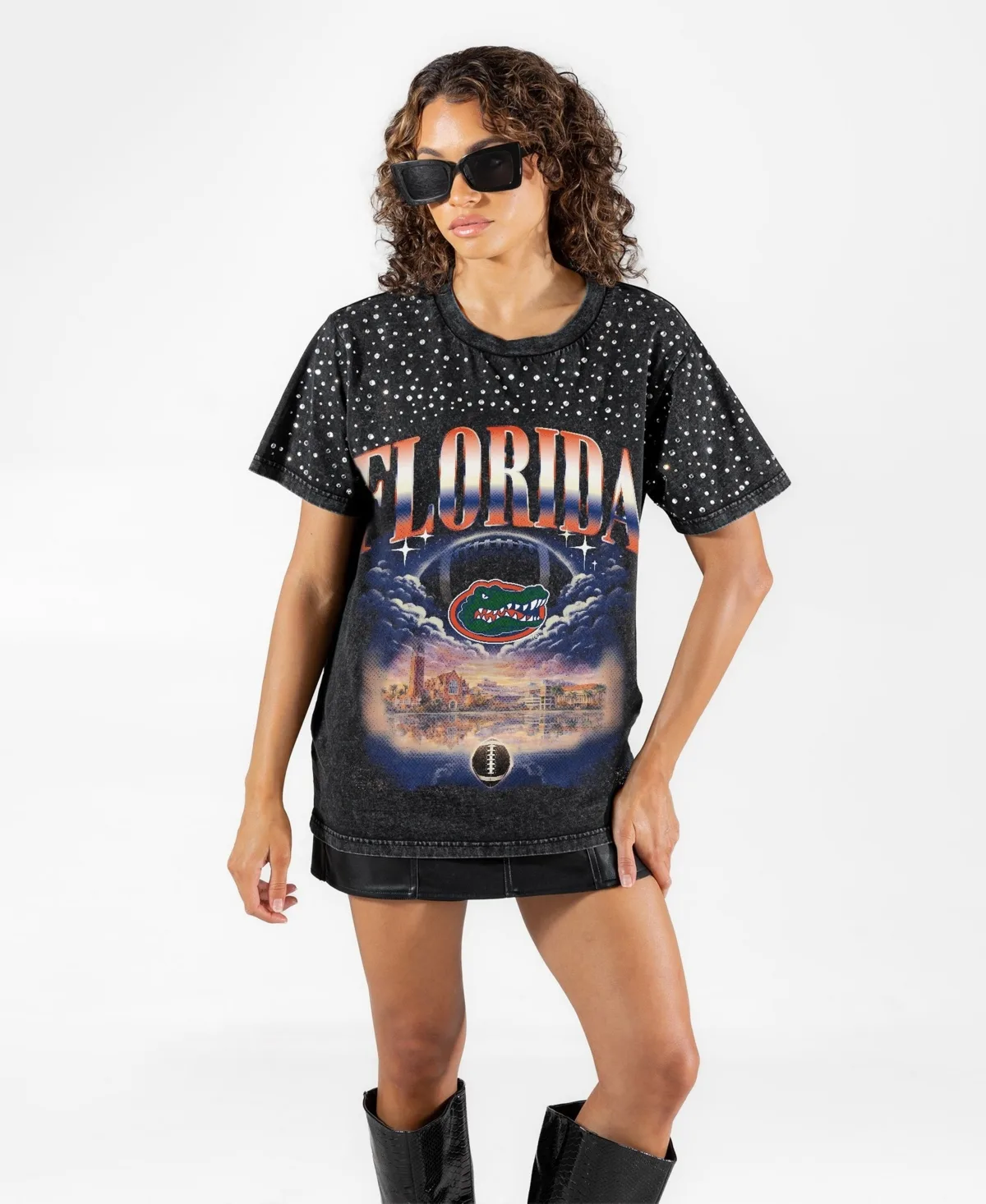 Florida Gators Skys the Limit Washed Micro Rhinestone T-Shirt