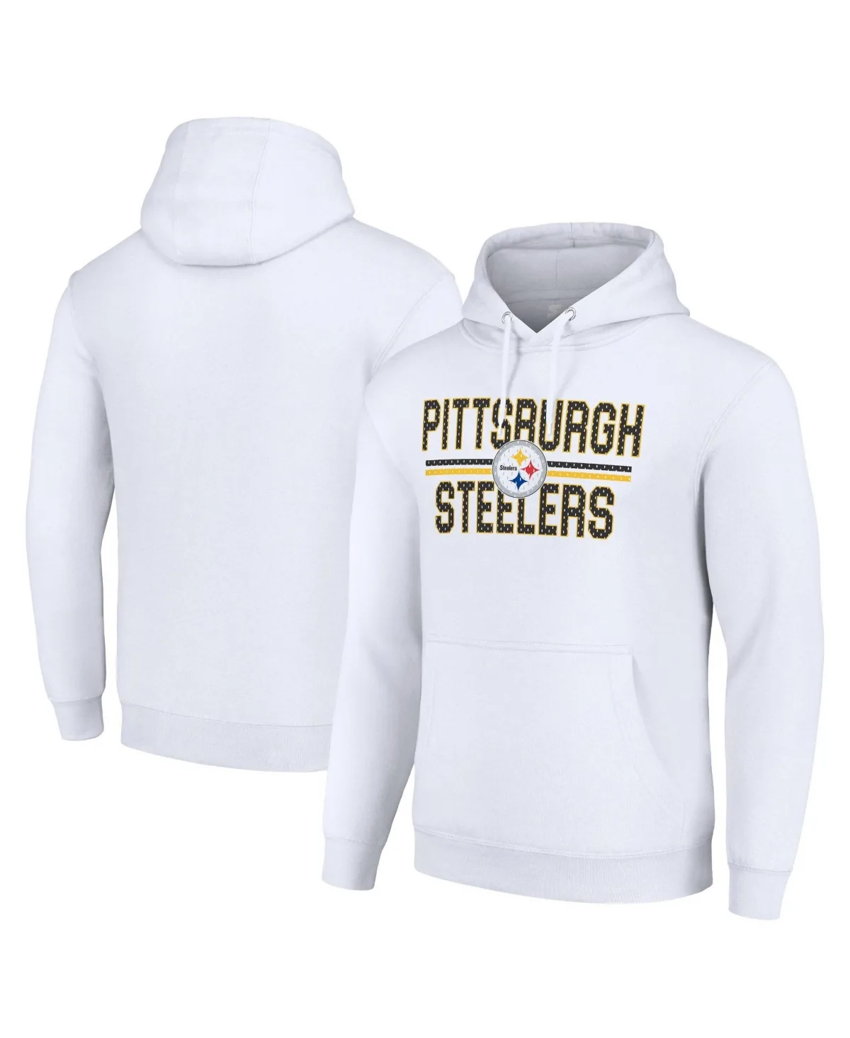 Pittsburgh Steelers Team Mesh Print Graphic Tri-Blend Pullover Hoodie