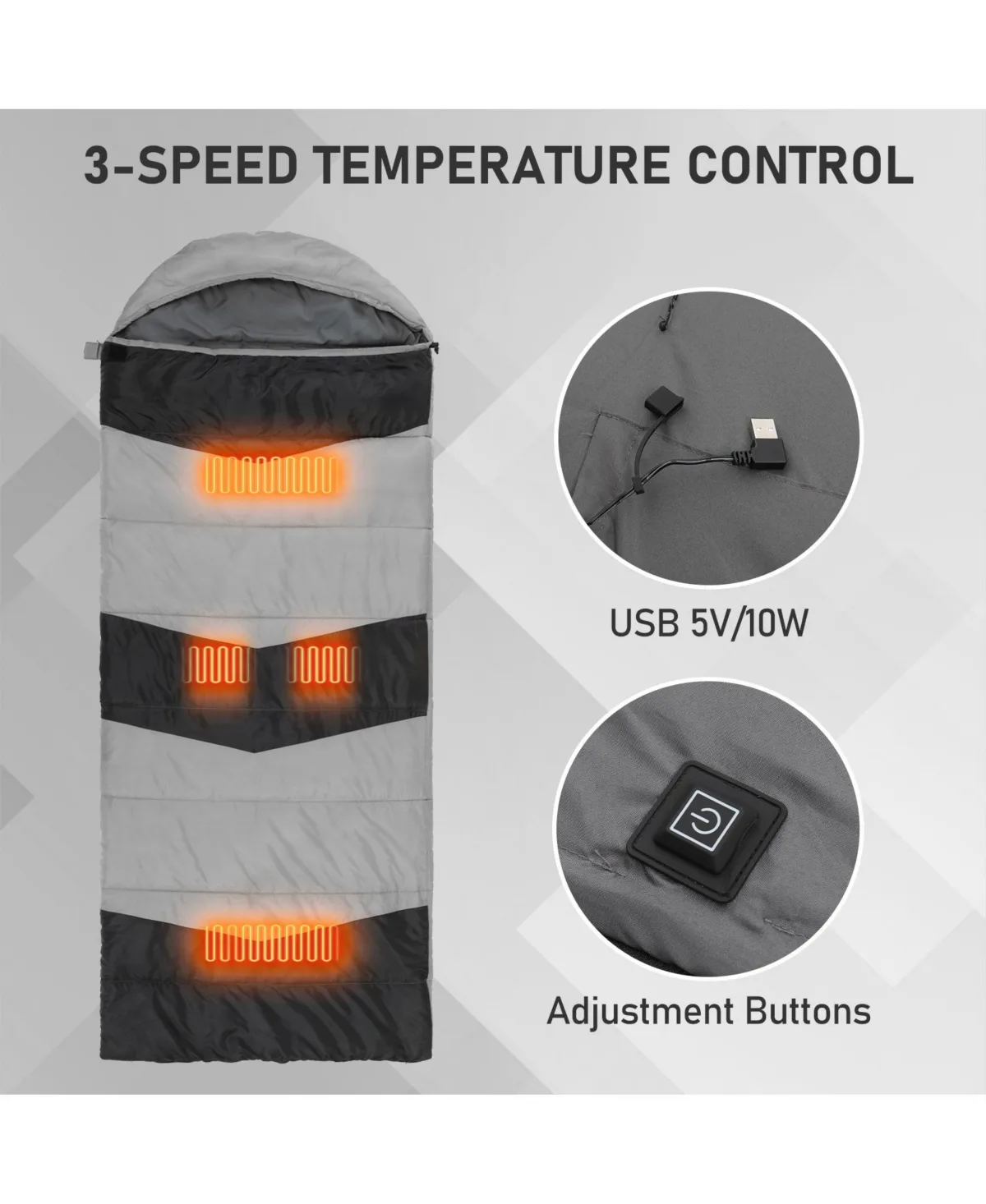 Rectangular Heated Sleeping Bag by Sevorley