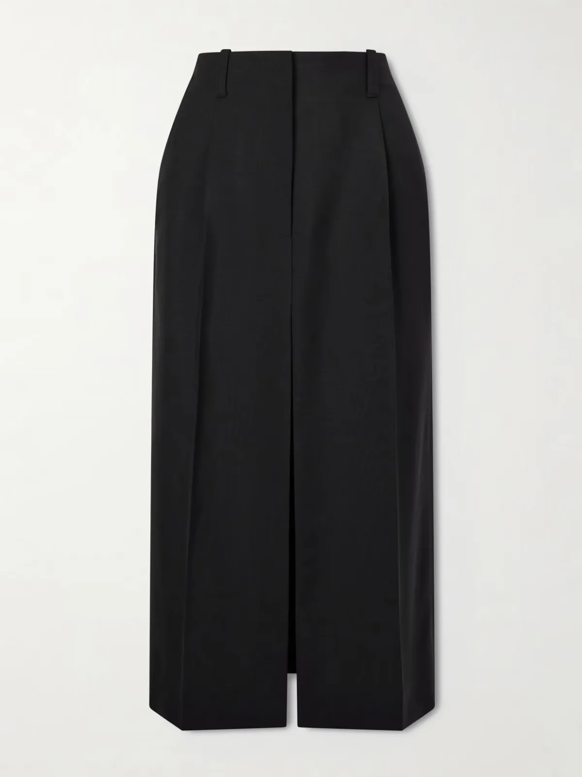 - Pleated Wool And Mohair-blend Midi Skirt -