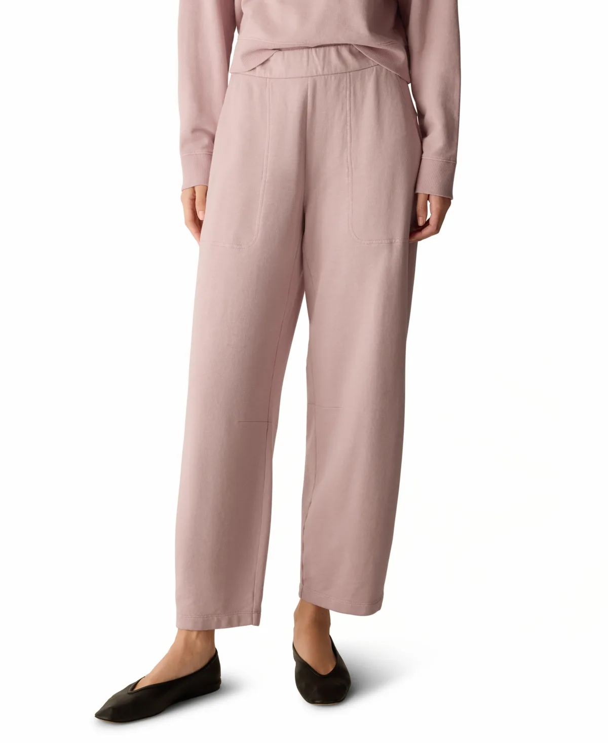 Elastic-Waist Pull-On Ankle Pants by Eileen Fisher