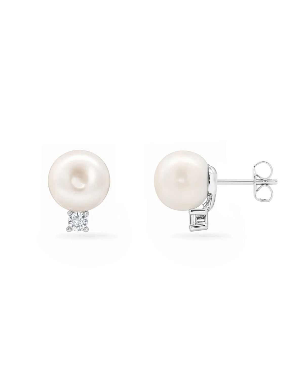 Cubic Zirconia and Imitation Pearl Stud Earrings by Giani Bernini