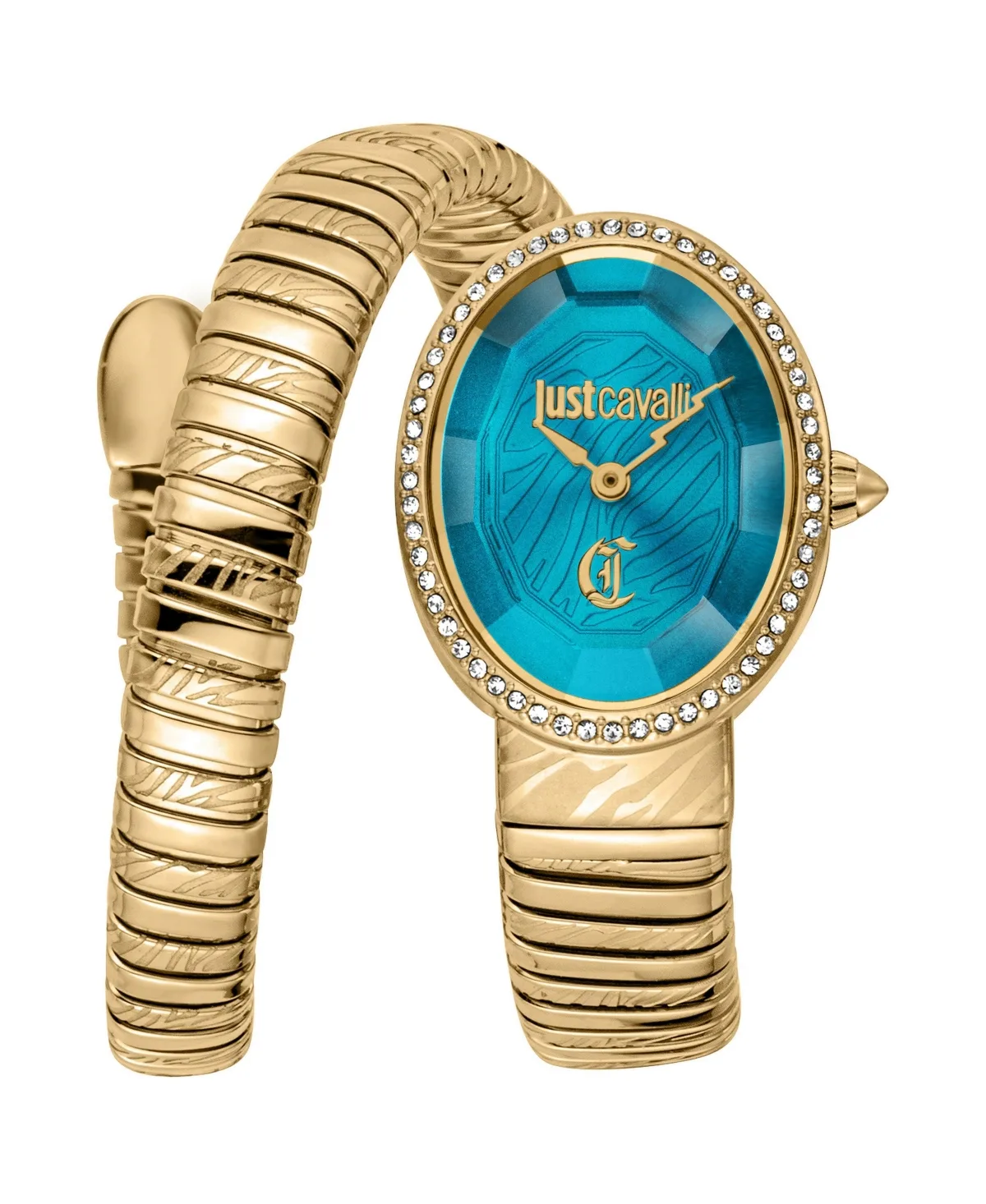 Quartz Green Dial Water-Resistant Gold Stainless Steel Bracelet Watch, 22 mm by Just Cavalli