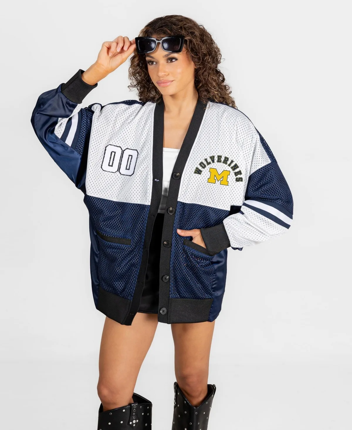 Michigan Wolverines Mvp Era Satin Button-Down Cardigan