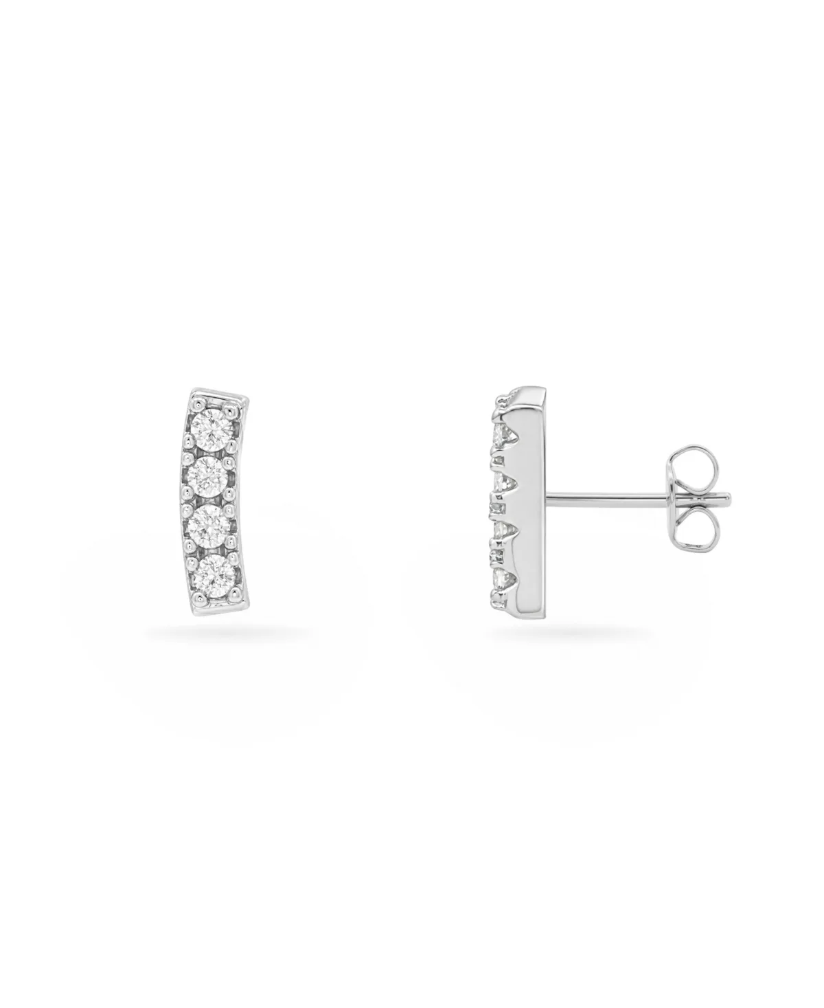Cubic Zirconia Curved Bar Stud Earrings by Giani Bernini