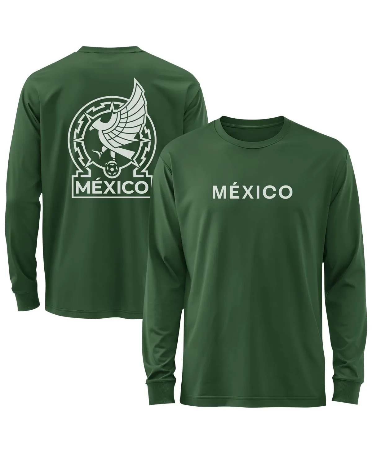 Mexico National Team Mono Badge Wordmark Long-Sleeve T-Shirt by 1863fc