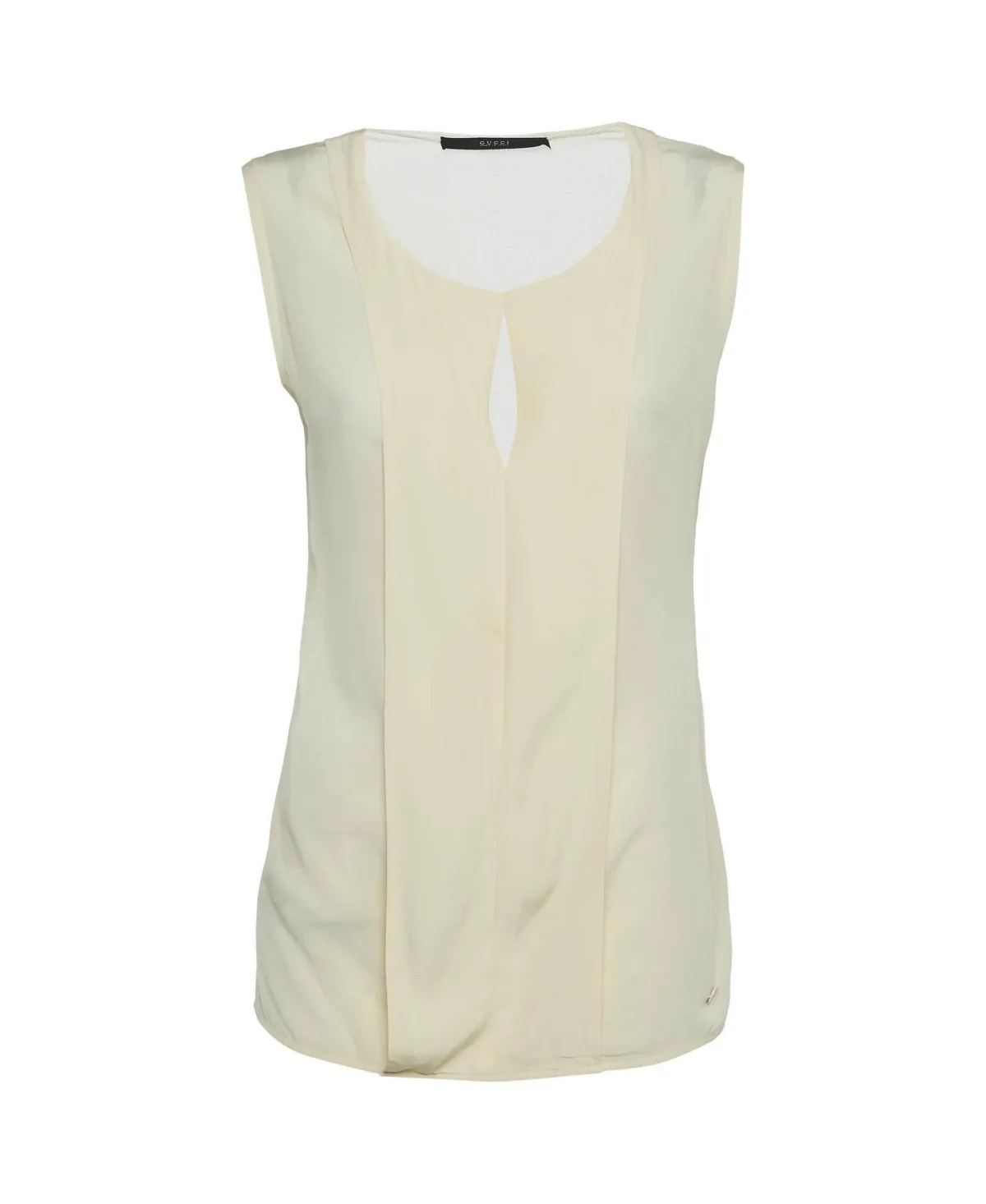 Pre-Owned Crepe and Knit Keyhole Sleeveless Top by Gucci