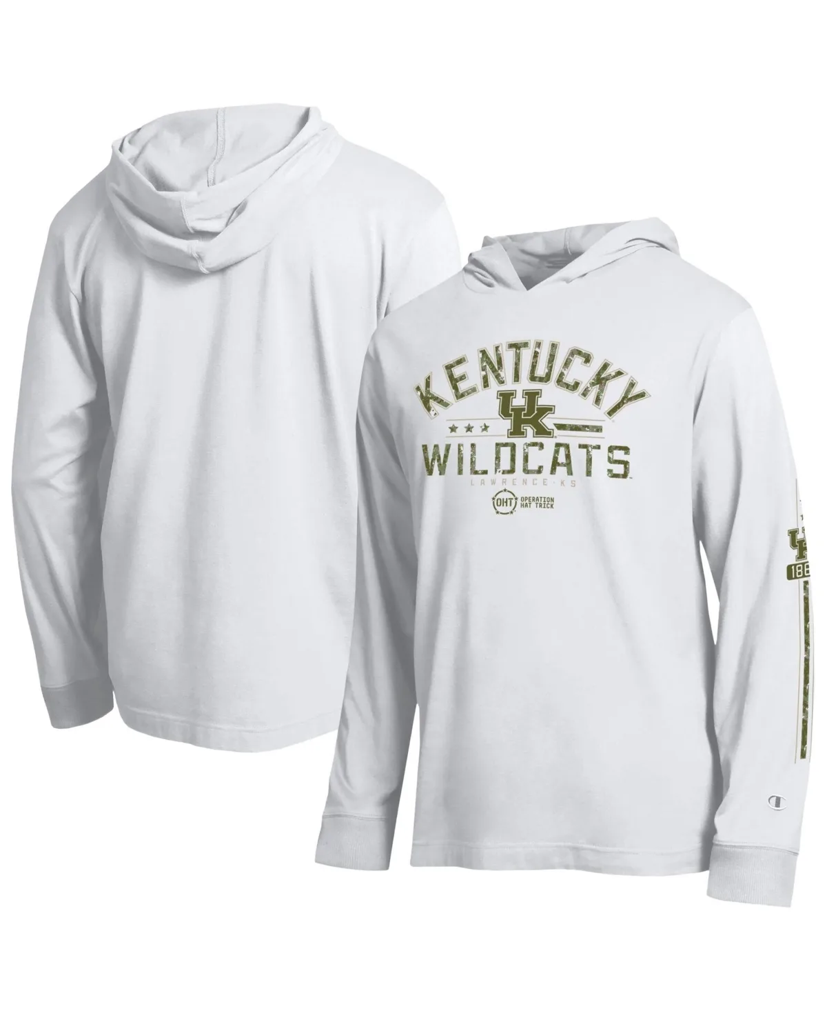 Kentucky Wildcats Operation Hat Trick Sleeve Line Hooded Long-Sleeve T-Shirt by Champion