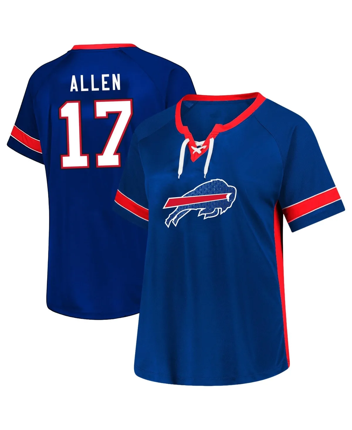 Josh Allen Buffalo Bills Plus Size Lace Bling Name & Number T-Shirt by Fanatics