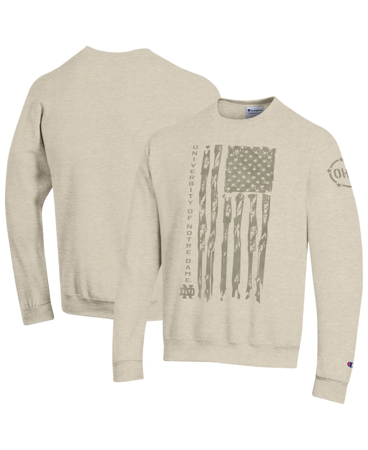 Notre Dame Fighting Irish Operation Hat Trick Flag Fleece Crewneck Sweatshirt by Champion