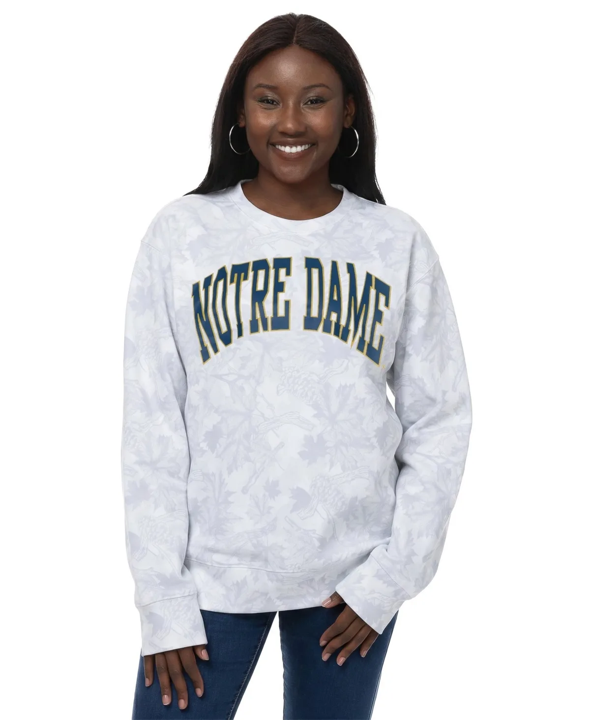 Notre Dame Fighting Irish Camo Arch Logo Fleece Crewneck Sweatshirt by Zoozatz