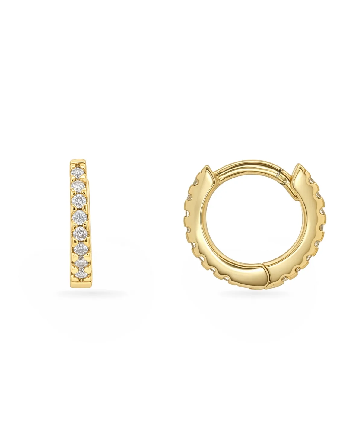 Gold-Tone Sterling Silver Cubic Zirconia Huggie Hoop Earrings by Giani Bernini