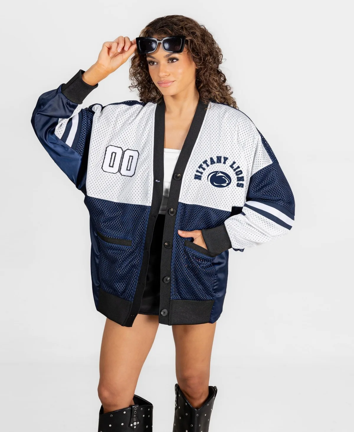 Penn State Nittany Lions Mvp Era Satin Button-Down Cardigan