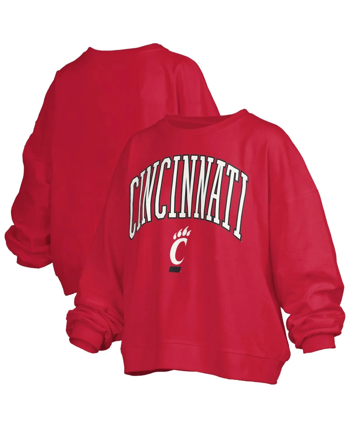 Cincinnati Bearcats Oversized Janise Arch Over Logo Fleece Sweatshirt