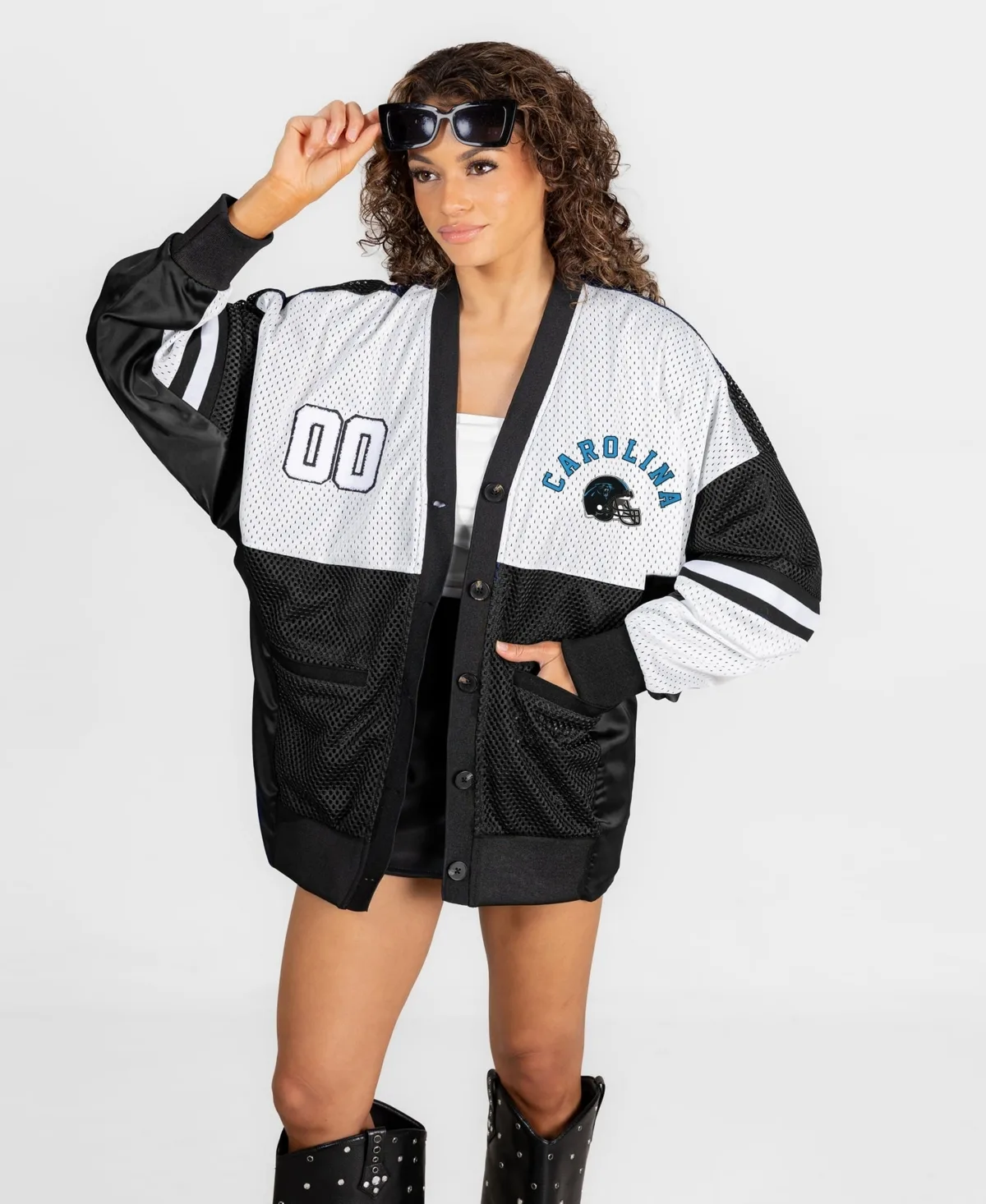 Carolina Panthers Mvp Era Satin Button-Down Cardigan