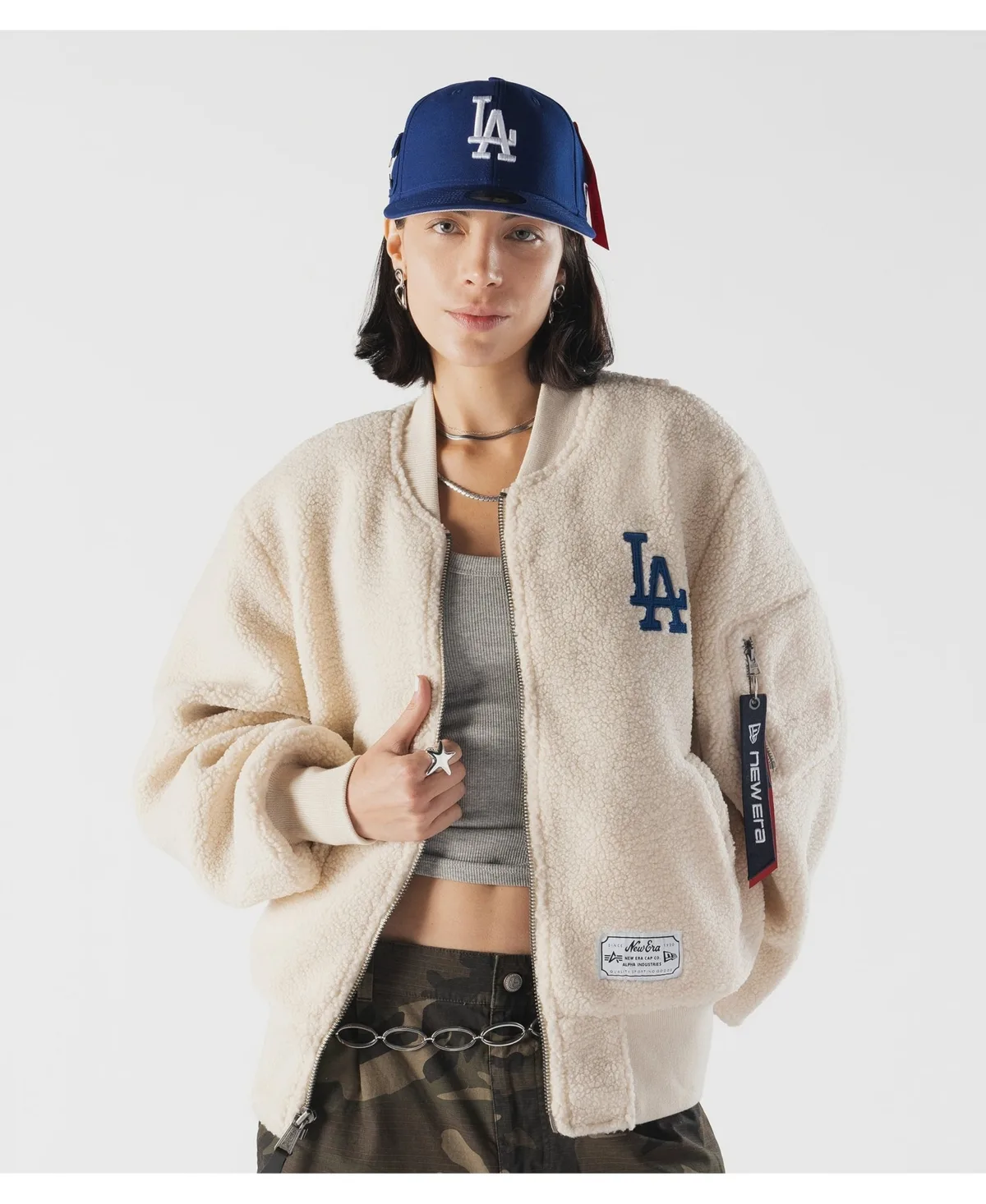 New Era x Alpha Industries Los Angeles Dodgers Sherpa Flight Jacket by New Era