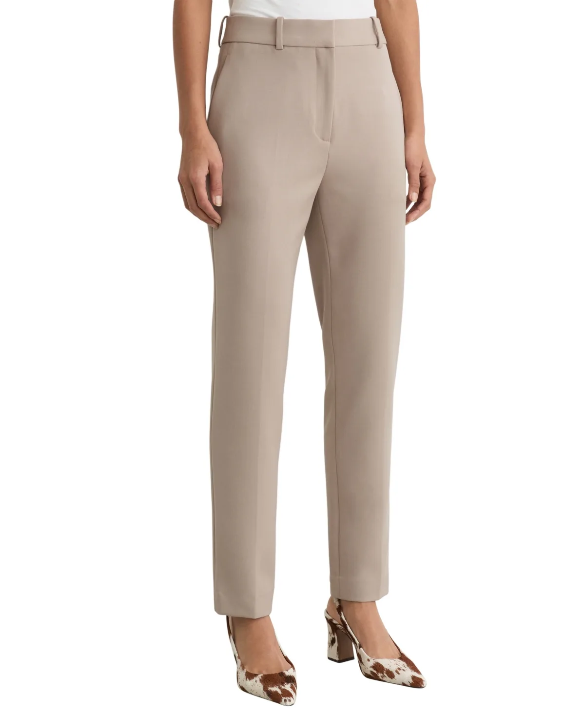 Gabi Straight Mid-Rise Work Pants by Reiss