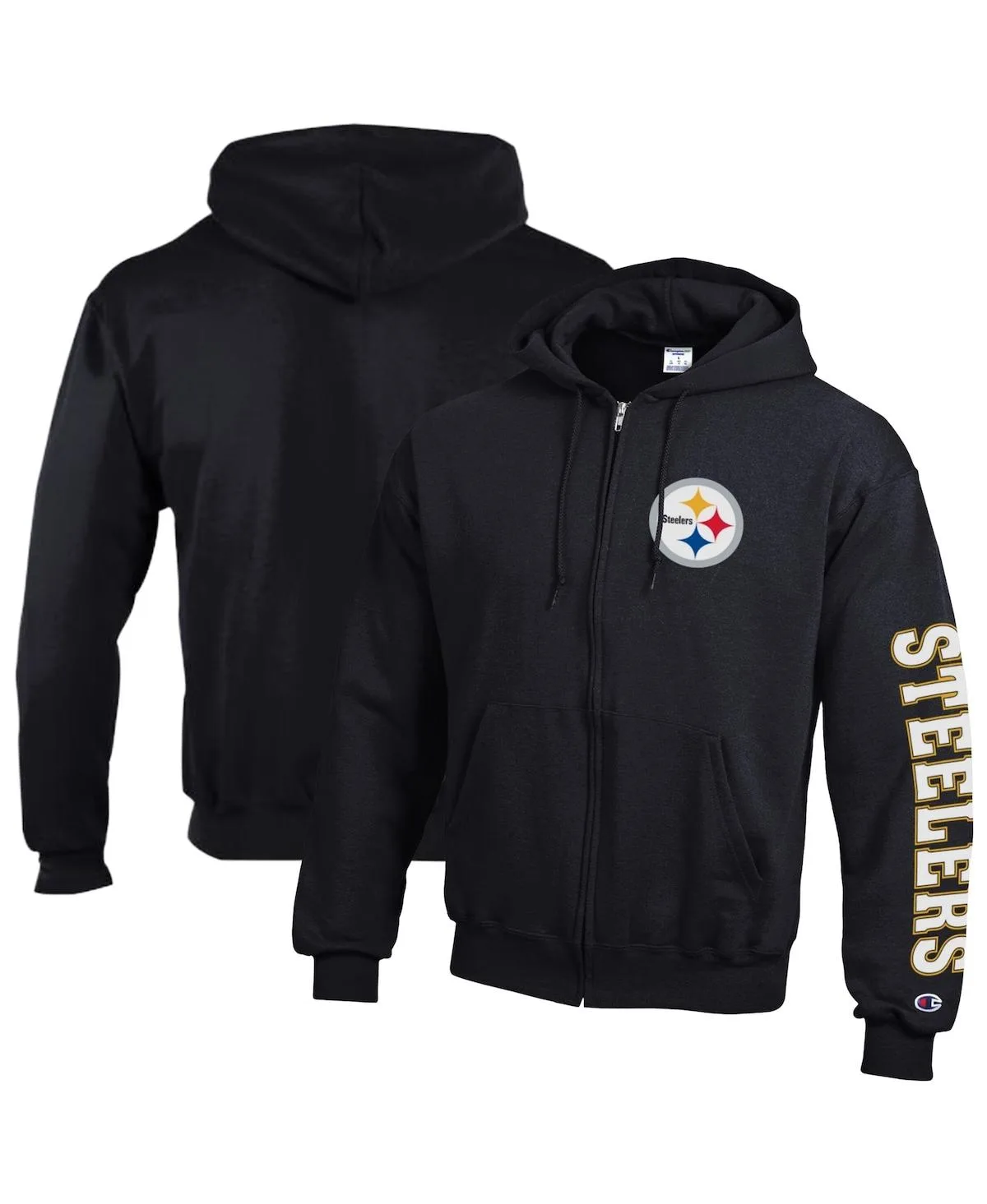 Pittsburgh Steelers Powerblend Fleece Full-Zip Hoodie by Champion