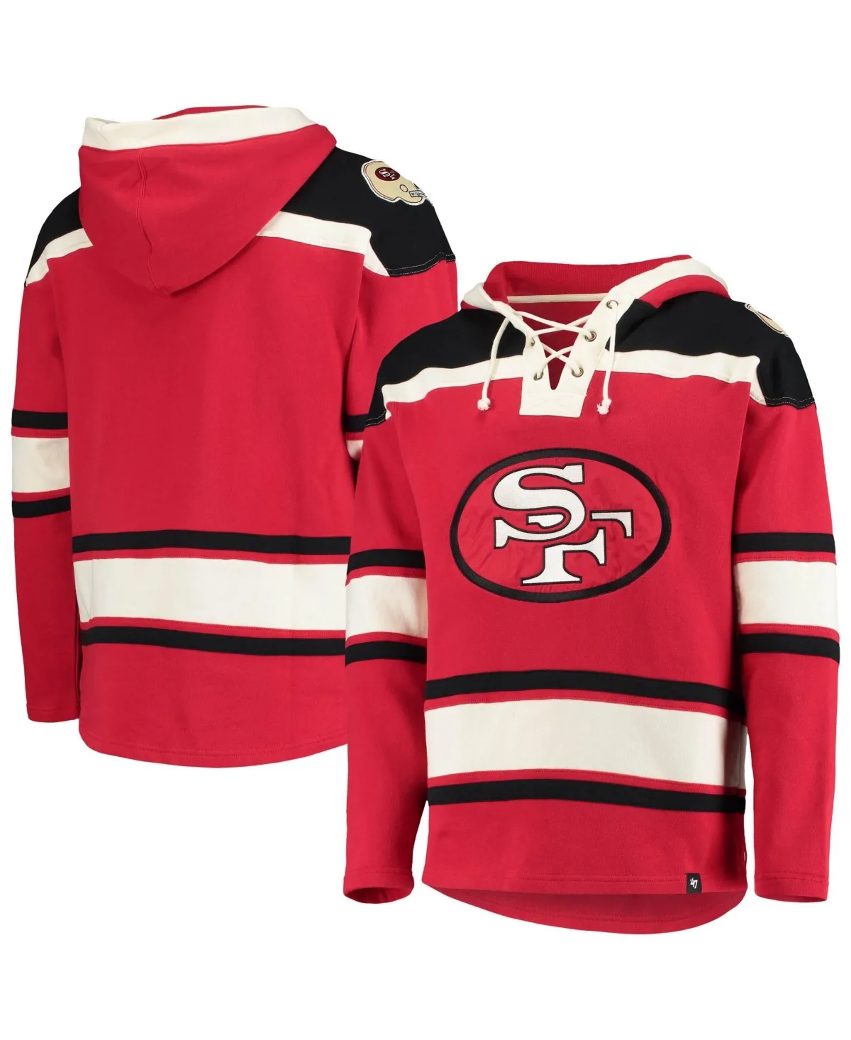 San Francisco 49ers Throwback Lacer Pullover Hoodie by 47 Brand