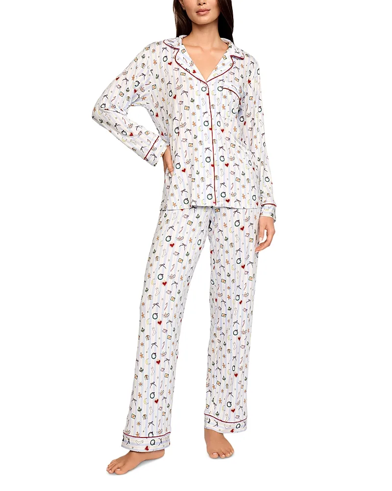 Eberjey x Elsa Hosk Gisele Printed Tencel Modal Long Pj Set by Eberjey
