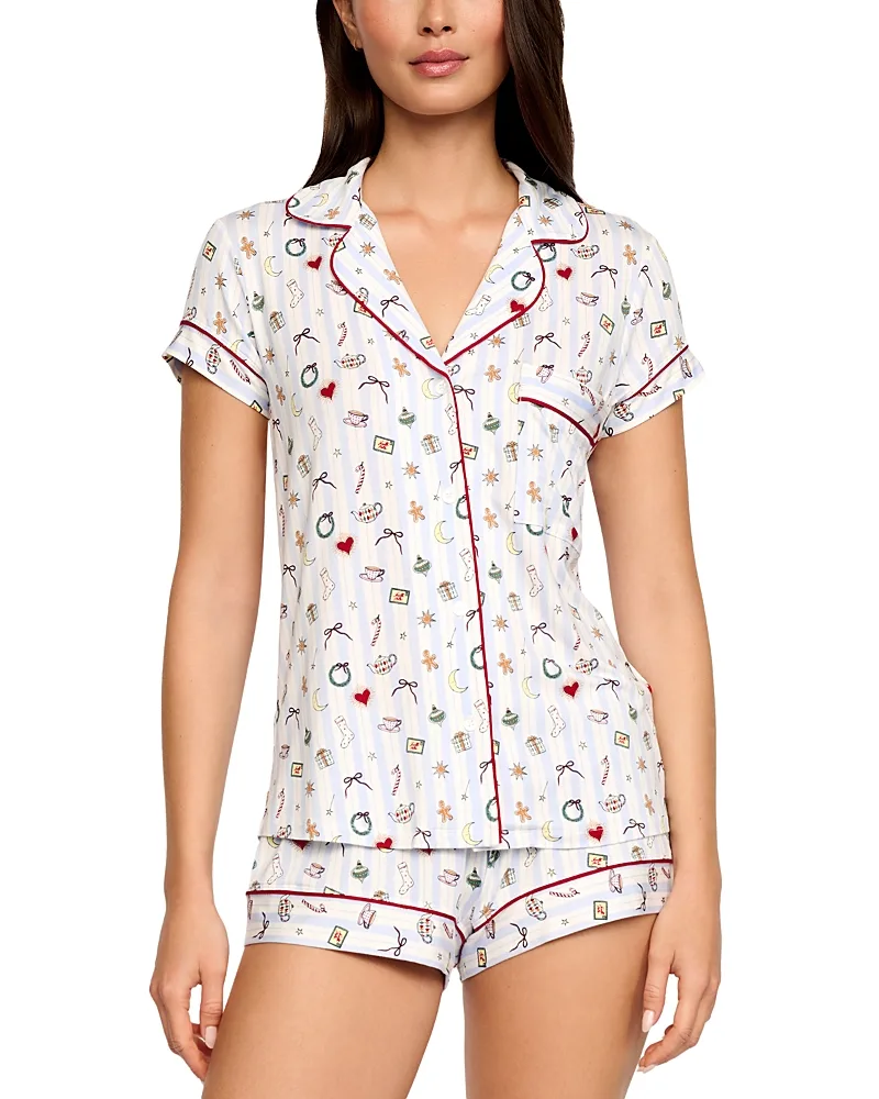 Eberjey x Elsa Hosk Gisele Printed Tencel Modal Shortie Short Pj Set by Eberjey