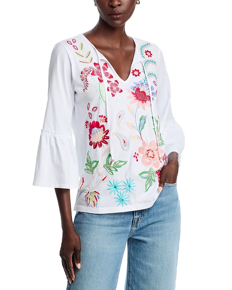 Ruffle Sleeve T-Shirt by Johnny Was