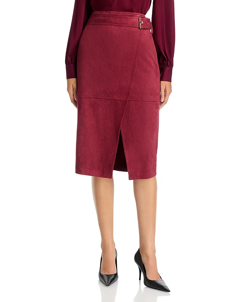 Danica Faux Suede Belted Skirt by Elie Tahari