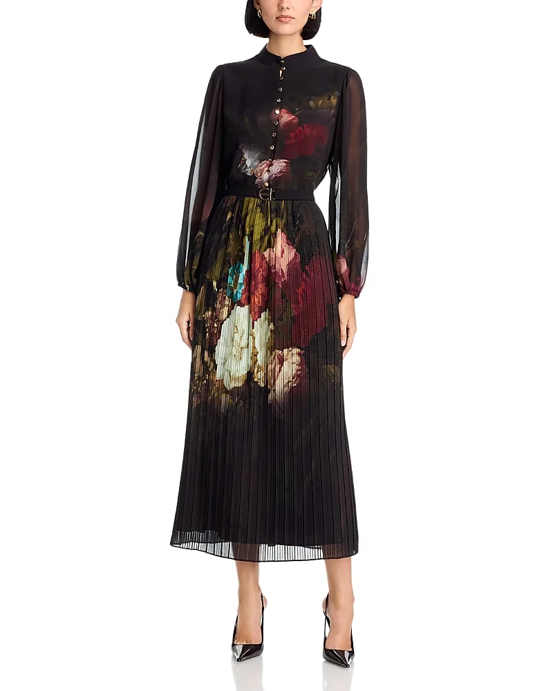Adira Mock Neck Printed Maxi Dress