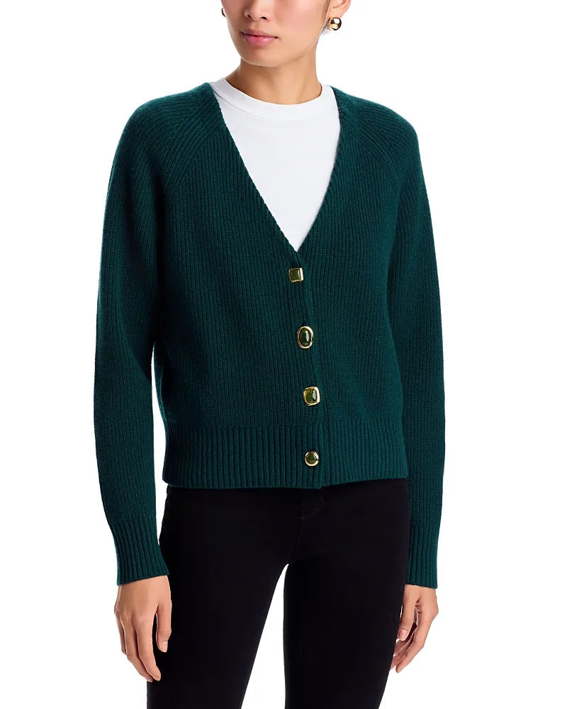 Sesali Merino Wool & Cashmere V Neck Cardigan by Veronica Beard