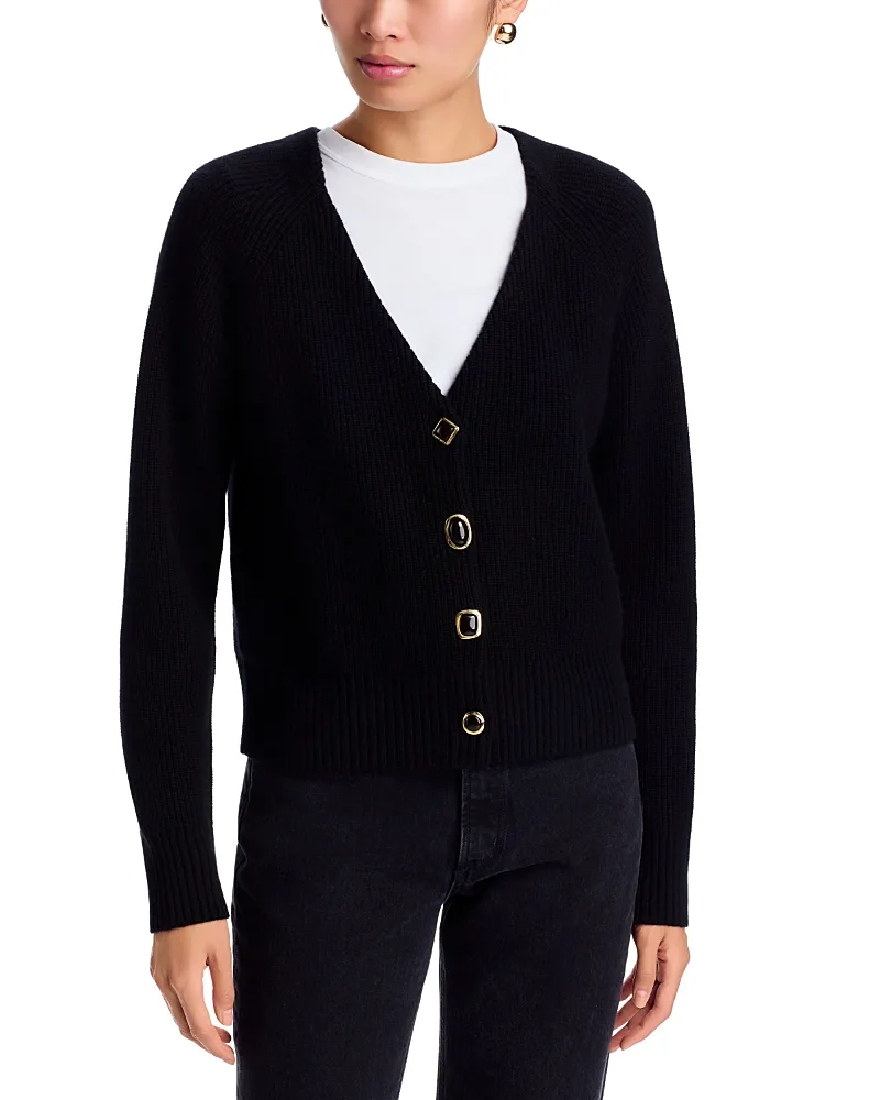 Sesali Merino Wool & Cashmere V Neck Cardigan