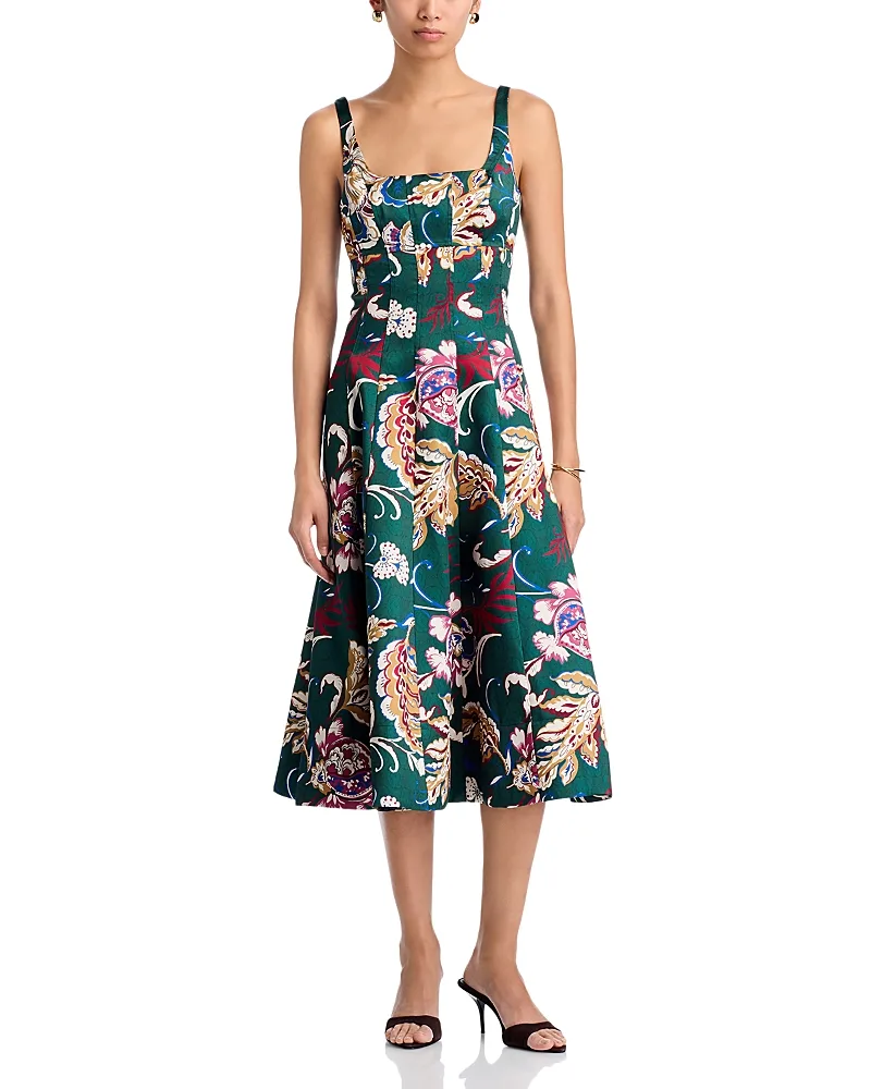 Jolie Floral Fit-and-Flare Midi Dress