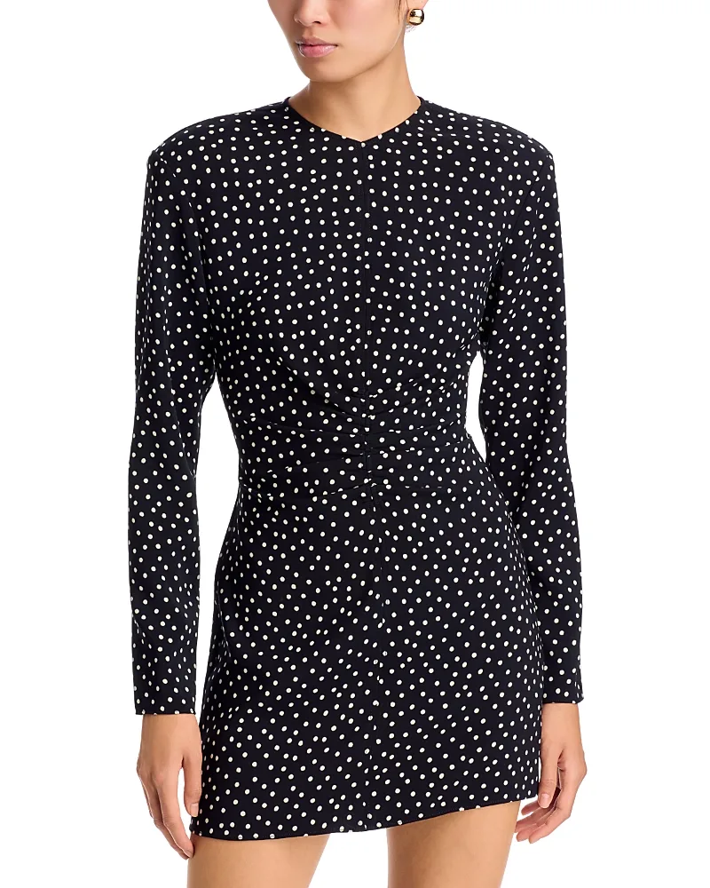 Elina Ruched Long Sleeve Mini Dress by Veronica Beard