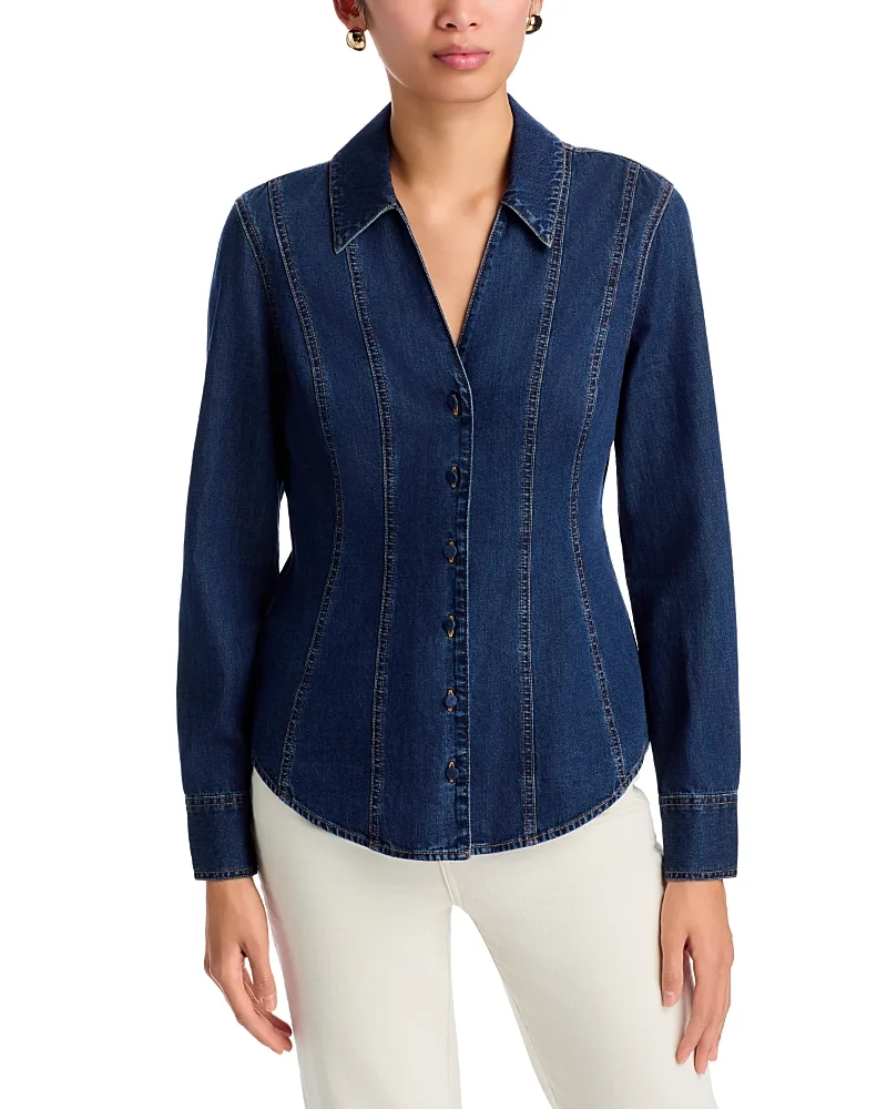 Buckner Denim Button Down Shirt by Veronica Beard