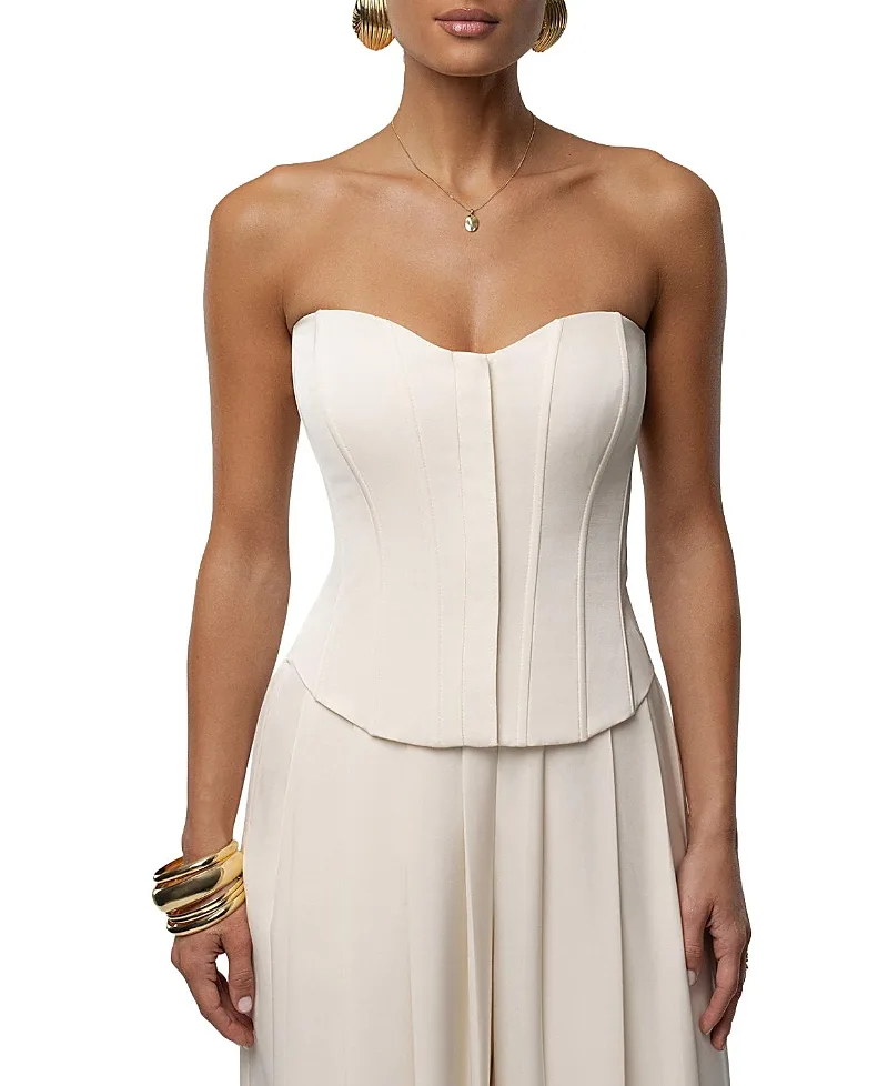 Viv Satin Bustier Top by Jluxlabel