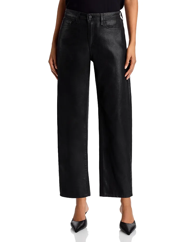 Mallis Coated High Rise Cropped Barrel Leg Jeans by L'AGENCE