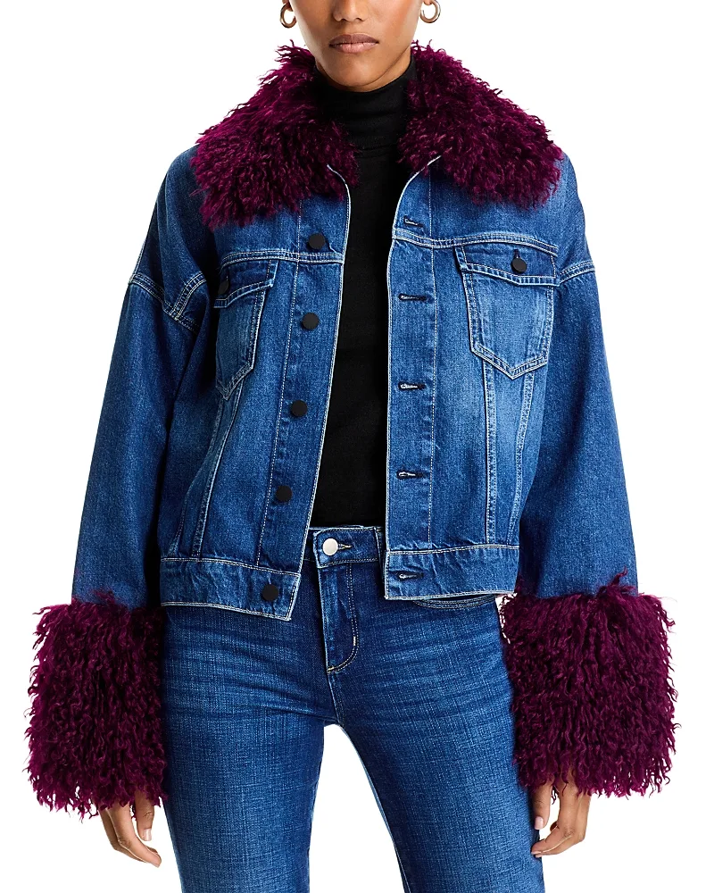Bronson Faux Fur Trim Denim Jacket