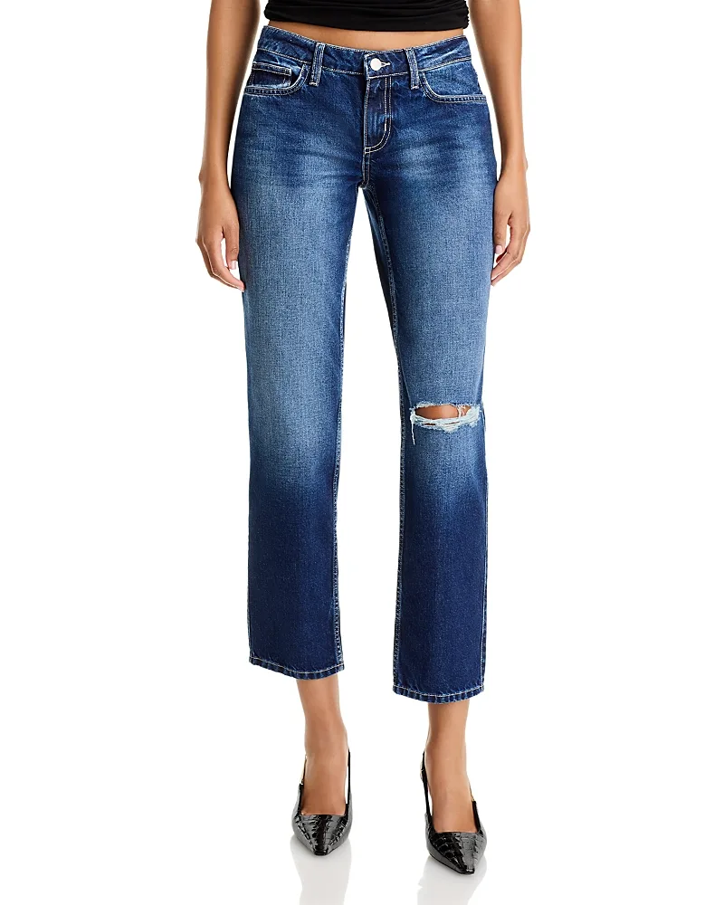 Nevia Low Rise Cropped Slouch Straight Jeans by L'AGENCE