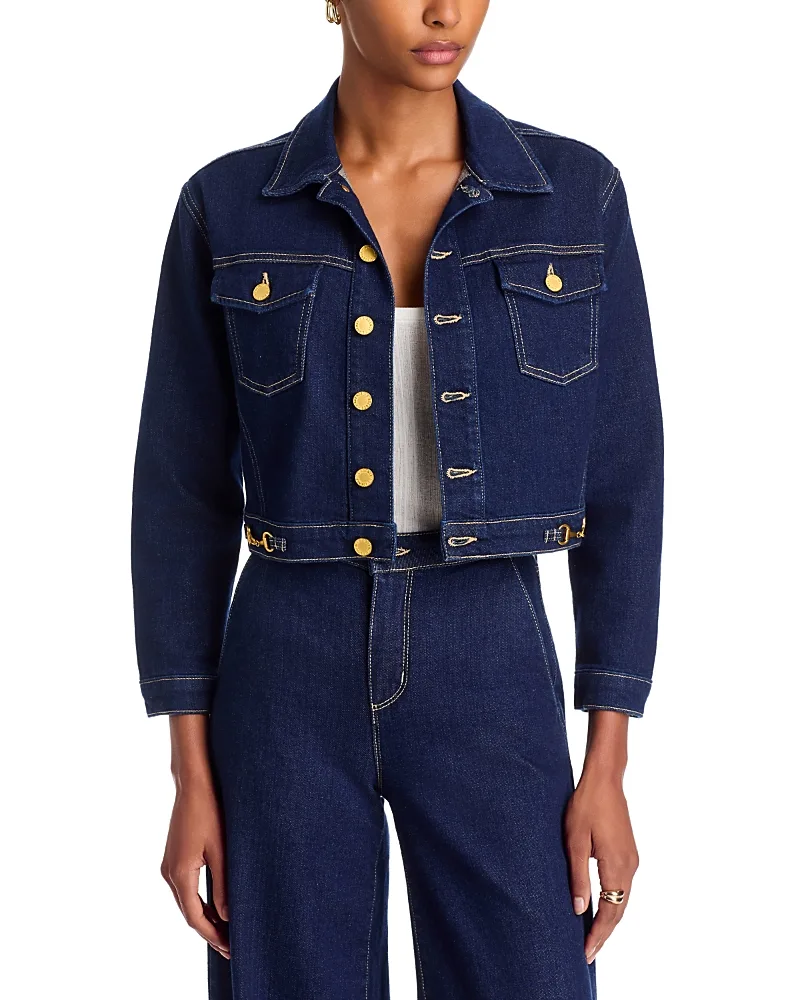 Edin Horsebit Cropped Denim Jacket