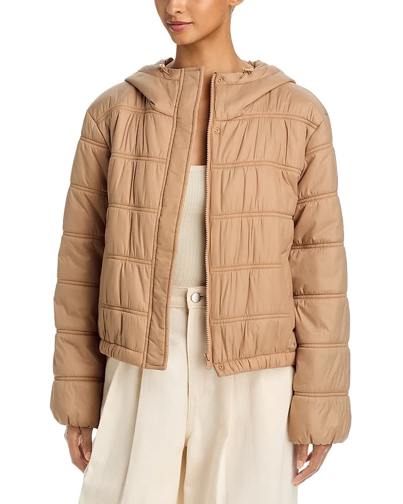 Ruched Nylon Hooded Jacket by Eileen Fisher