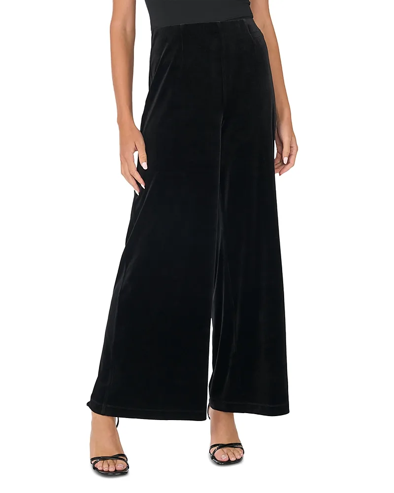 High Rise Wide Leg Velvet Pants