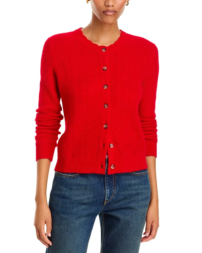 Etoile Diren Pointelle Crewneck Cardigan