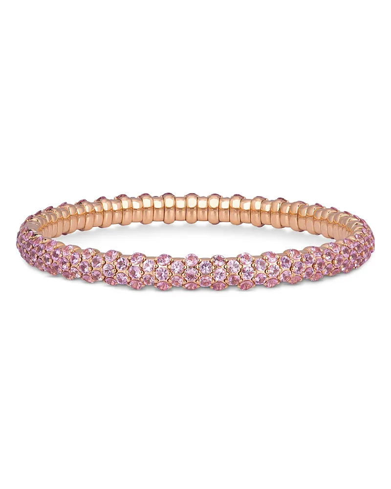 18K Rose Gold Stretch Pink Sapphire Bangle Bracelet by Zydo