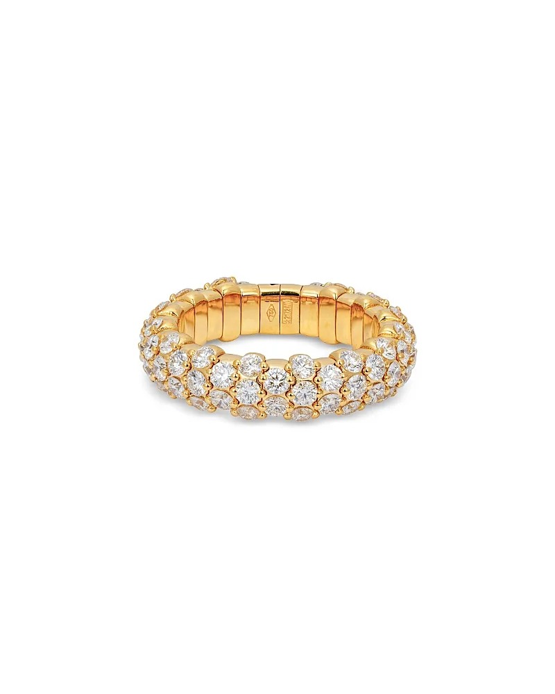 18K Yellow Gold Stretch Diamond Multirow Statement Band, 2.57 Tcw by Zydo