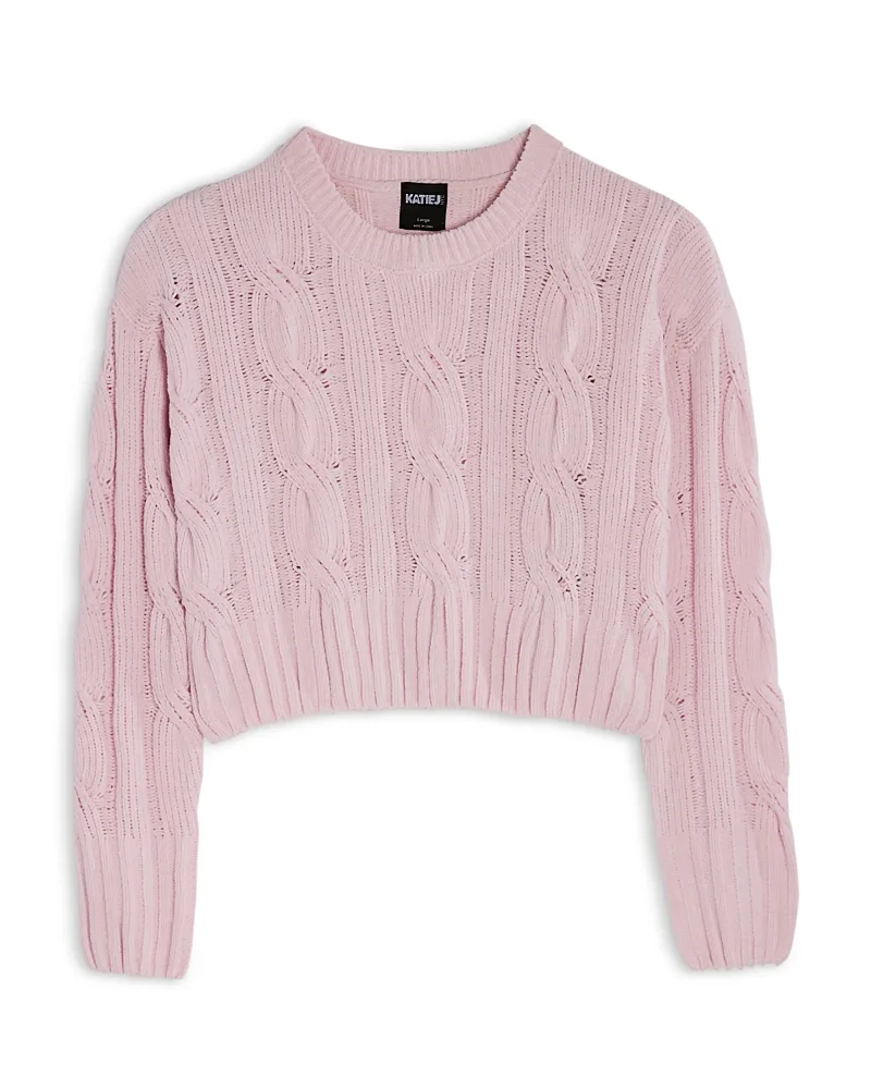 Elena Cable Knit Cropped Sweater by Katiejnyc