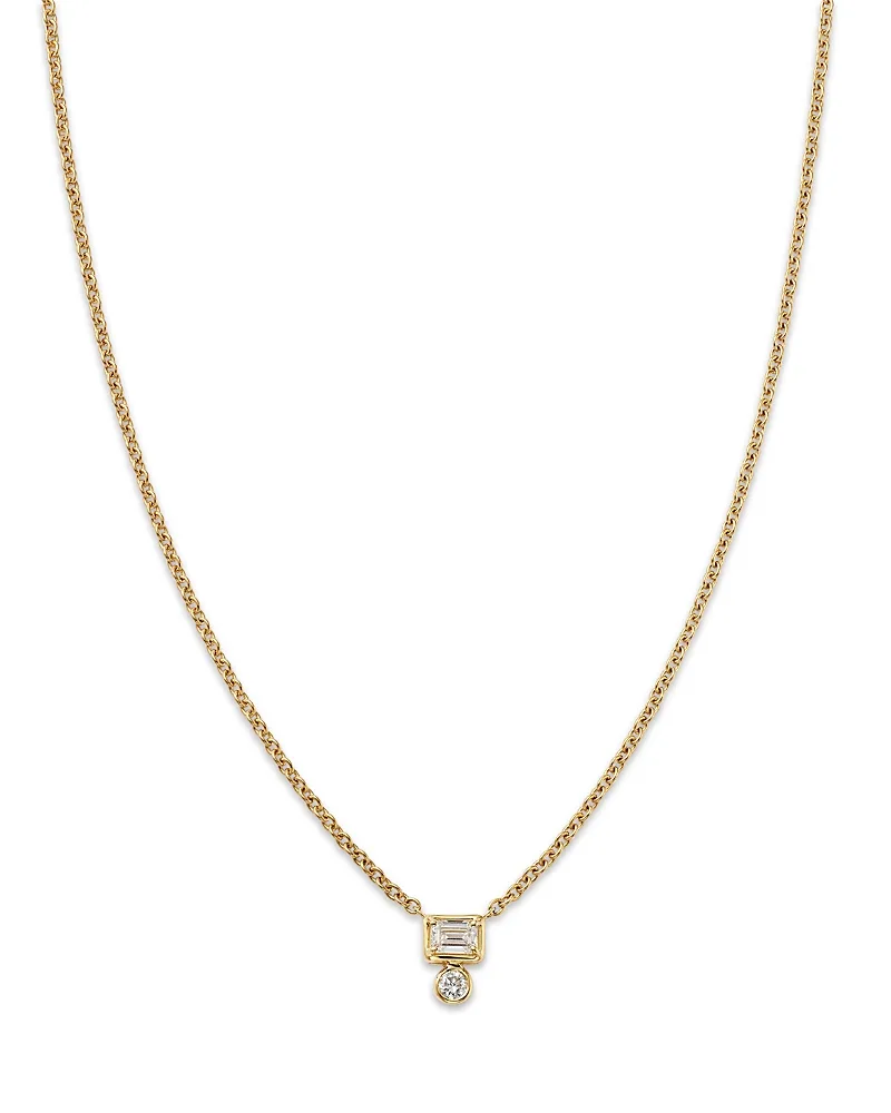 Diamond Mixed Cut Bezel Set Pendant Necklace in 14K Yellow Gold, 0.25 Tcw by Bloomingdales Fine Collection