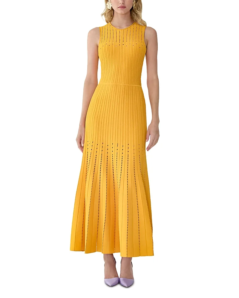 Sleeveless Tea Length Fit and Flare Dress by Carolina Herrera