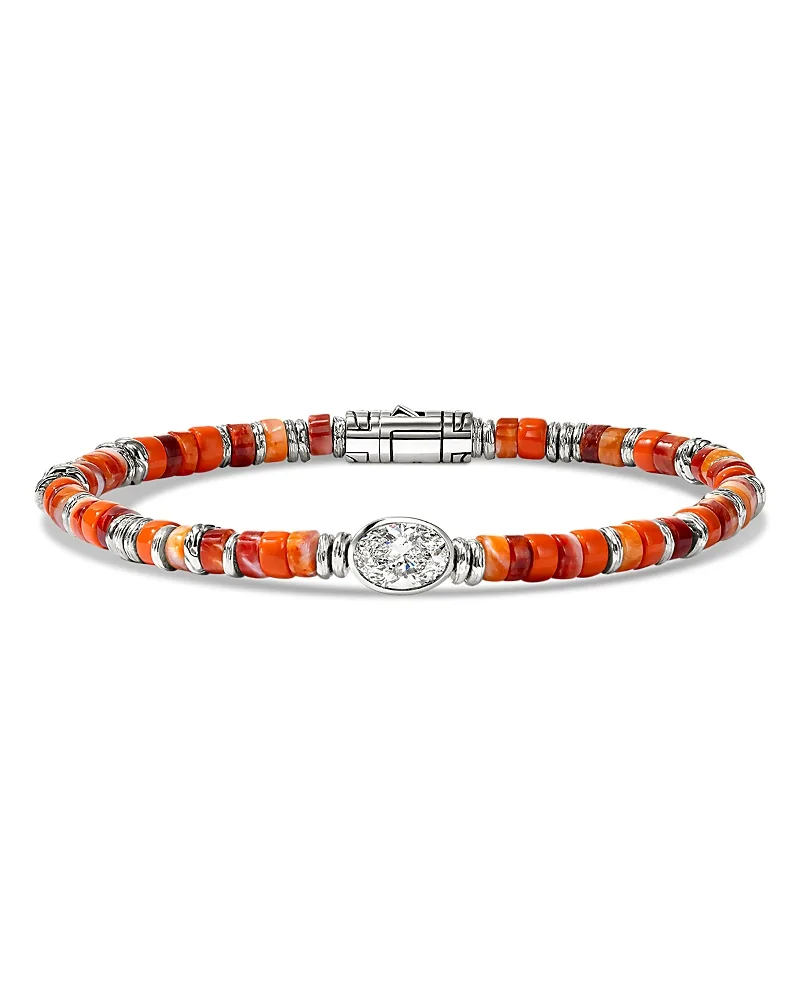 Sterling Silver Jh Lovestruck Spiny Oyster Shell & Lab Grown Diamond Heishi Bead Bracelet by John Hardy