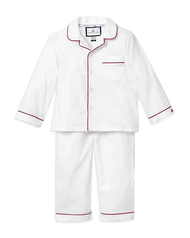 Classic Pajamas with Contrast Piping by Petite Plume