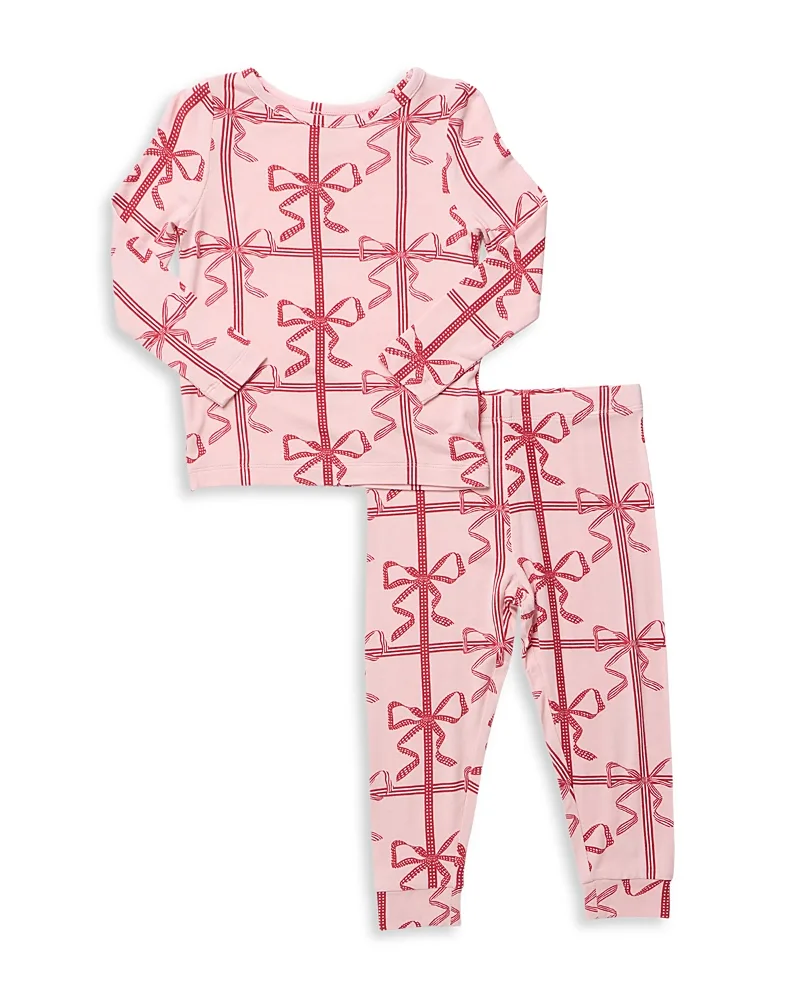 Present Bow Print Bamboo Blend Pajama Set by Pink Chicken