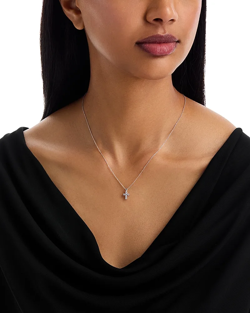 Diamond Mini Cross Pendant Necklace in 14K Gold, 0.20 Tcw by Bloomingdales Fine Collection